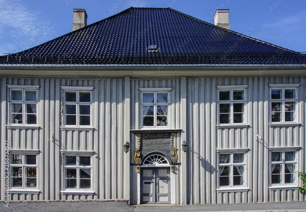 Traditional wooden house in the small village of Asgardstrand in Norway Traditional wooden house in the small village of Asgardstrand in Norway