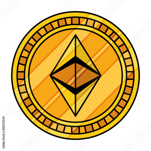 Isolated ethereum coin vector design