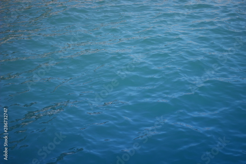 Surface of blue water