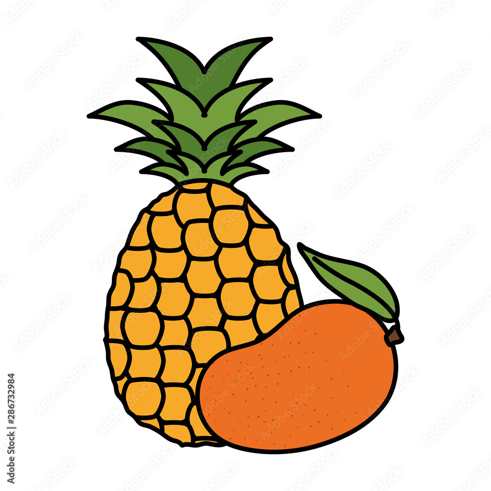 fresh mango and pineapple fruits fresh mango and pineapple fruits