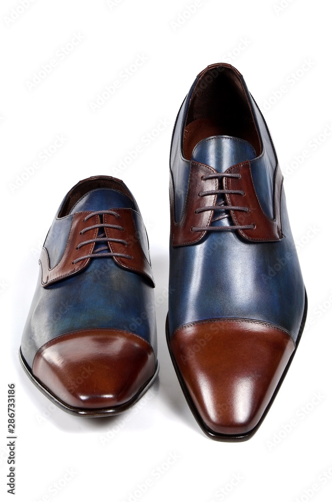 Blue & Brown combination designed stylish executive shoes