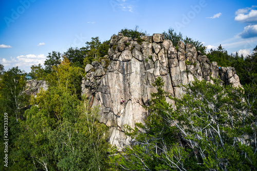 Landscape of Sokoliki, rock climbing area in Poland.