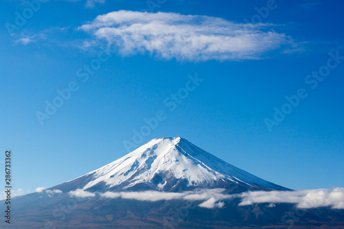 Mount Fuji with snow-covered at Kawaguchiko, Japan