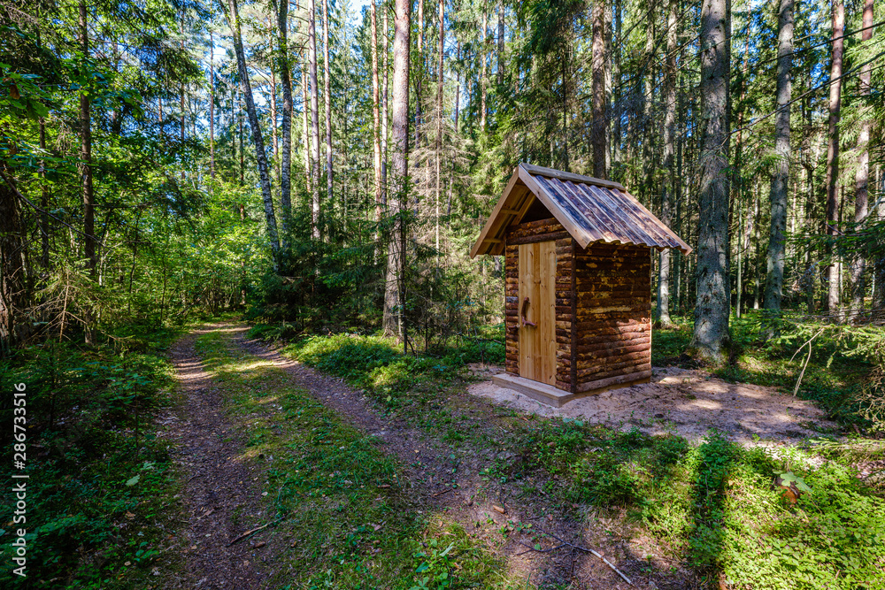 wooden castle palace in forest wooden castle palace in forest