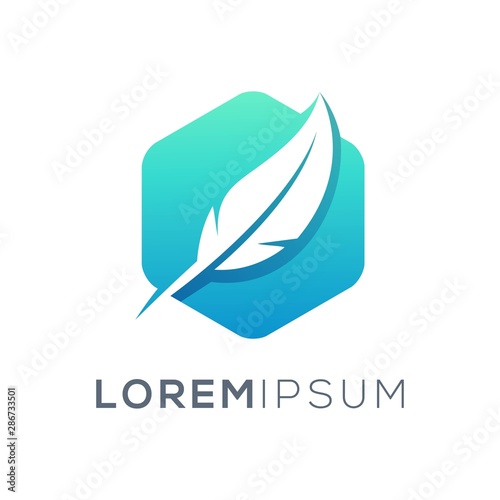 feather logo design ready to use