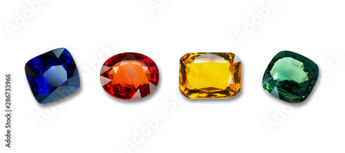 mix Bright gems on a white background