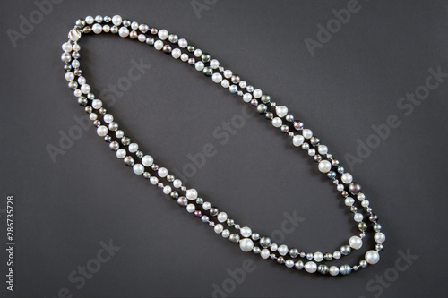 Pearl Necklace on black background