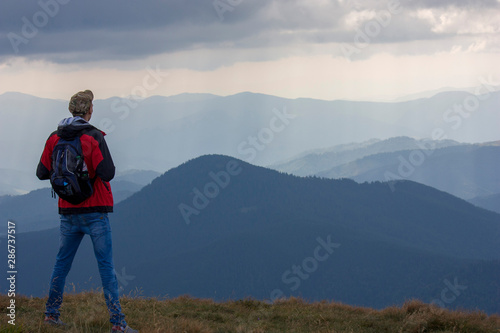 The majestic view of the beautiful mountains. Relaxing travel background. Tourist routes. Carpathians. Ukraine. Europe. © Oleksandr Kliuiko