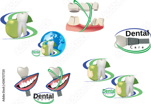 simboli adesivi per clinica dentale ambulatorio dentistico