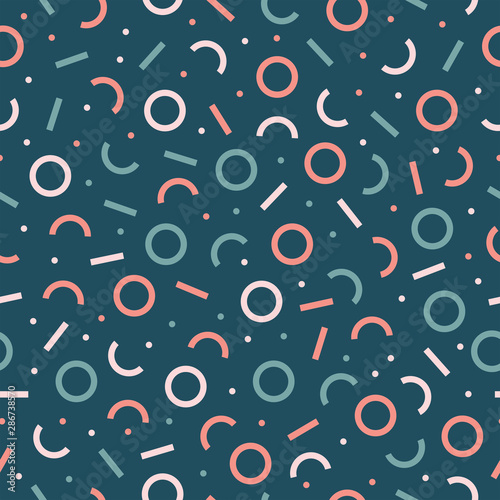 Retro seamless pattern with Memphis design