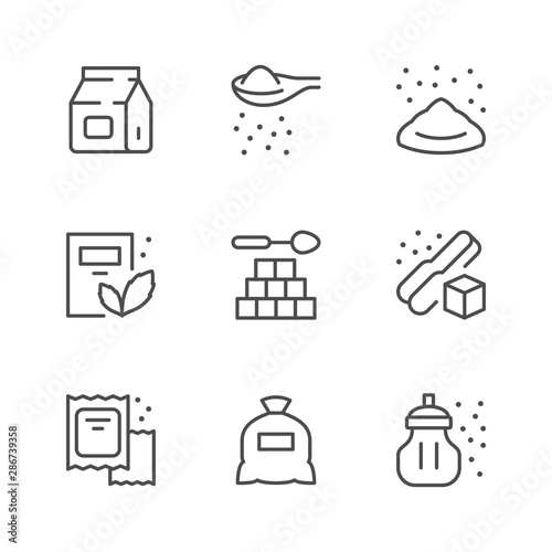 Set line icons of sugar