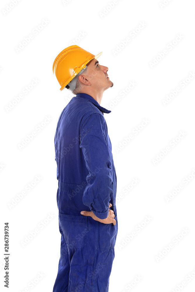 Construction worker with yellow helmet Construction worker with yellow helmet