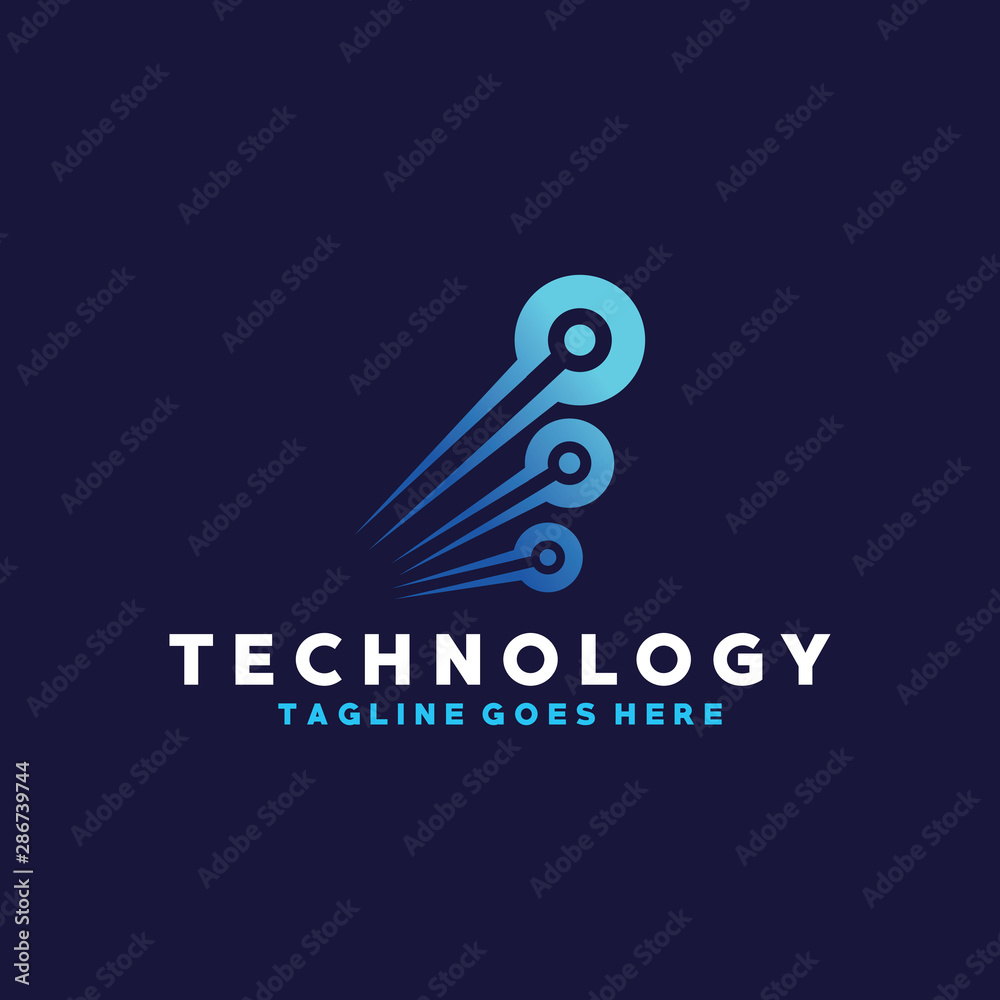 Naklejka premium Technology Logo Design For Company And Business.