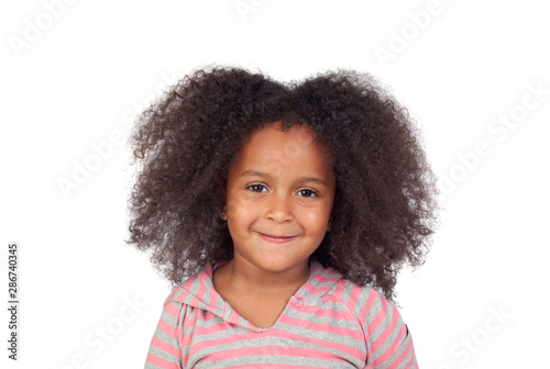 Adorable smal girl with afro hairstyle