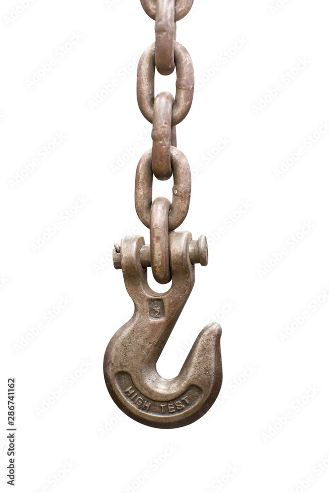 Obraz premium hook,chain isolated on white background