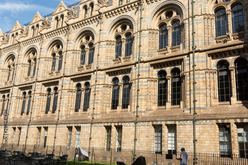 London, U.K. August 22, 2019 - The Natural History Museum building with blue summer sky. © Inga