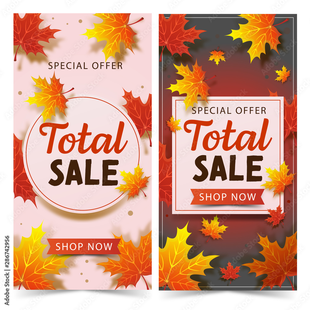 Obraz premium Total sale banner. Special offer. Vector illustration