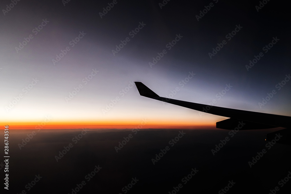 sunset sky from airplane