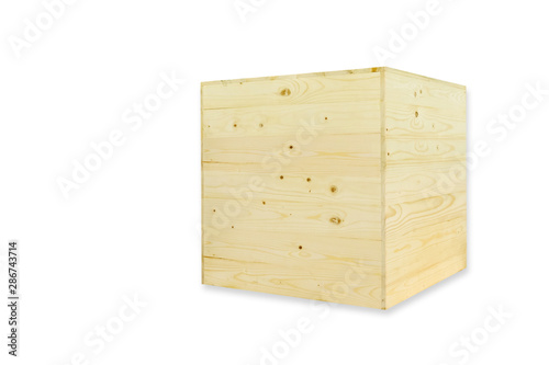 several wooden crates