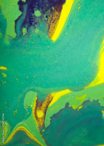 Fototapeta Naklejka Na Ścianę i Meble -  abstract painting, fluidly green