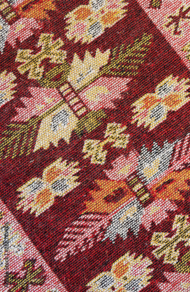 Crop view of traditional handmade carpet. Ethnic motives Crop view of traditional handmade carpet. Ethnic motives