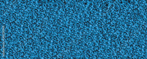 Texture of blue carpet. Panorama. View from above.