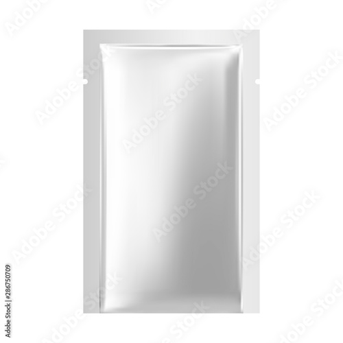 Facial Mask Sachet. Cosmetic Face Mask Package Design. Collagen Skin Care and Spa Beauty Mockup. Foil Packaging for mask Sheet. Hydrating Mask Pouch. 3d Packet Blank for Oil or Serum Cosmetics