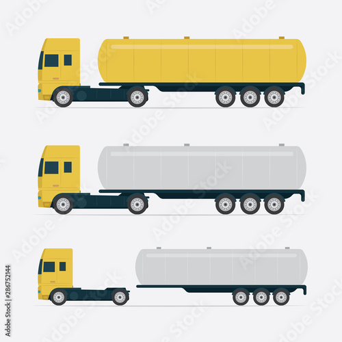 Fuel tanker truck. Tanker truck vector illustration. Oil industry icon. Part of set. 