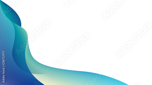Modern teal liquid on white background