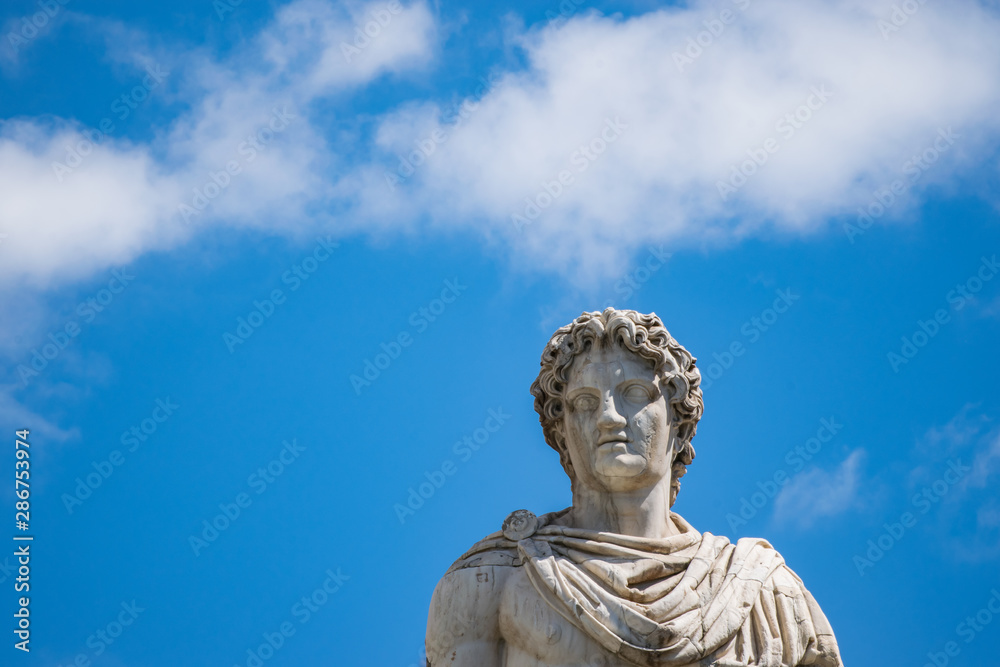 The statue of Polluce that adorns the Piazza del Campidoglio in Rome, Senatorial Palace