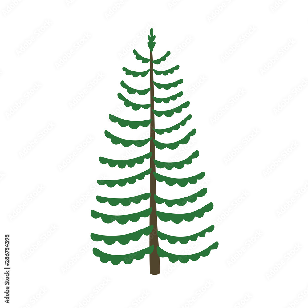 Green xmas tree isolated on white. Vector tree christmas green Green xmas tree isolated on white. Vector tree christmas green