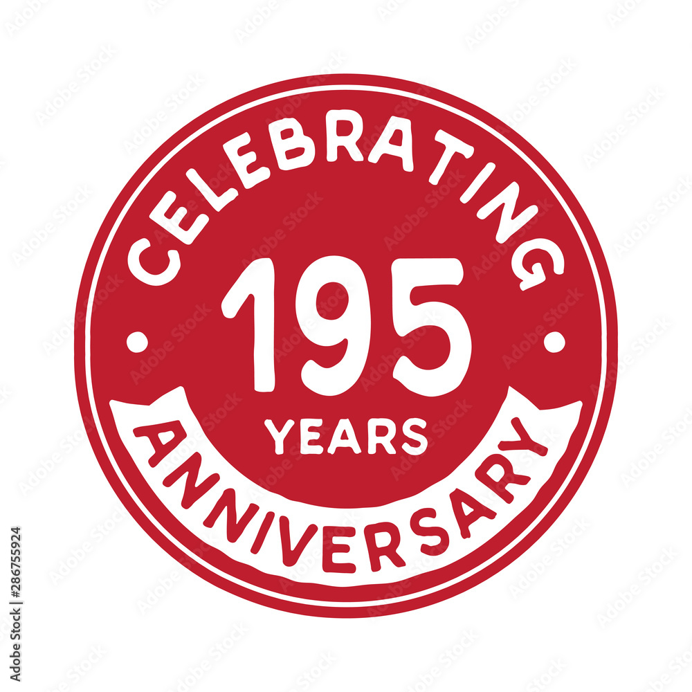 195 years anniversary logo design template. One hundred and ninety-five years logtype. Vector and illustration. 195 years anniversary logo design template. One hundred and ninety-five years logtype. Vector and illustration.