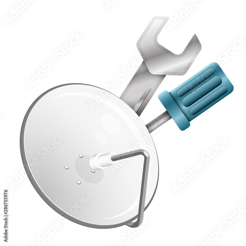 Satellite dish wrench and screwdriver installation and repair