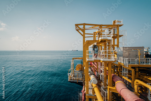 Side view of FPSO vessel and deck