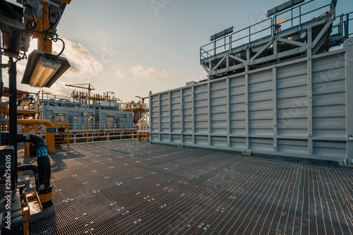 Machinery on the deck of FPSO vessel photo