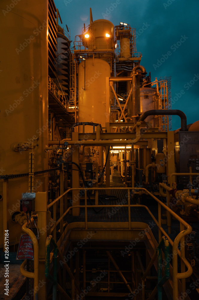 Oustide view of FPSO vessel in night Stock Photo | Adobe Stock