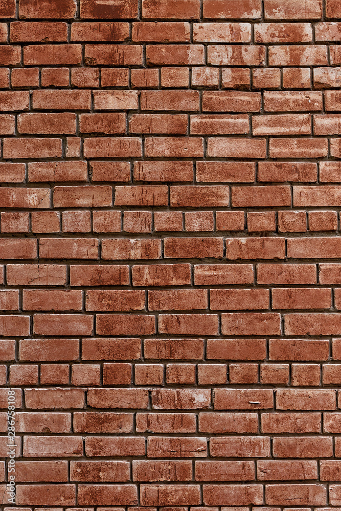 Old red brick wall, rustic texture, design vertical background. Old red brick wall, rustic texture, design vertical background.