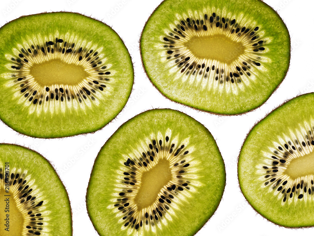 Kiwi slices fruit isolated on white background Kiwi slices fruit isolated on white background