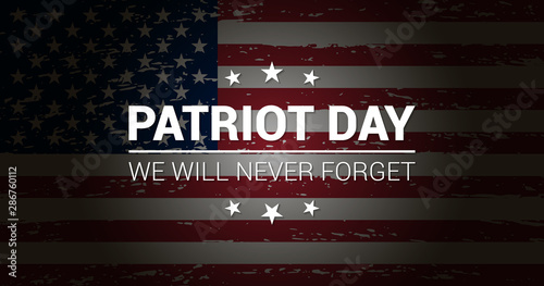 Patriot day of USA banner. Vector background of the american flag