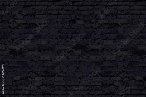 Black brick wall for background dark block
