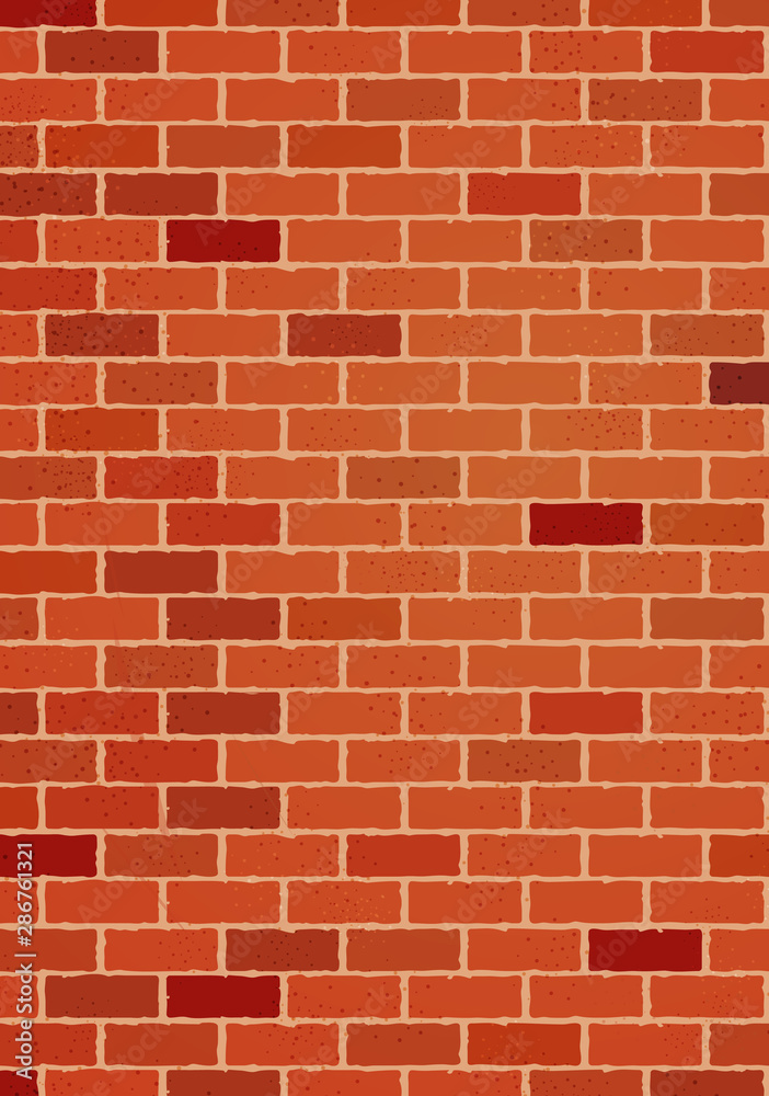 Vector illustration, brick wall background, in red and terracotta colors. Vector illustration, brick wall background, in red and terracotta colors.