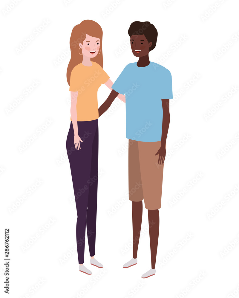 Fototapeta premium couple of people standing on white background