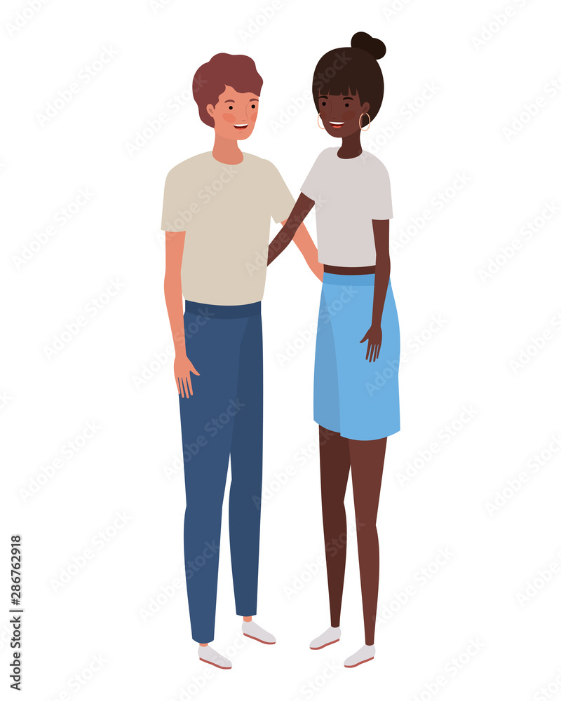 Fototapeta premium couple of people standing on white background