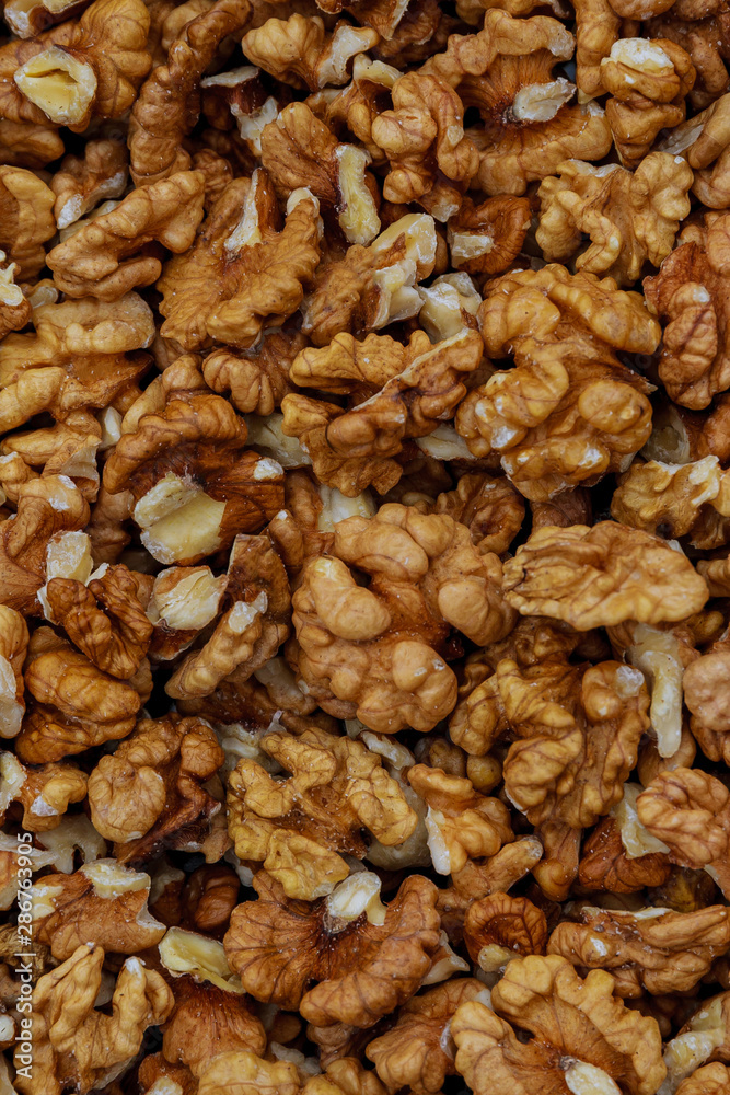 Background of purified walnut kernels. For design. Background of purified walnut kernels. For design.