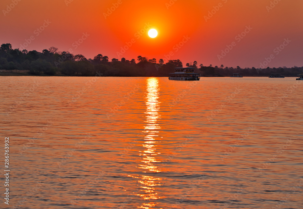 Zambezi river sunset, Zimbabwe, Africa