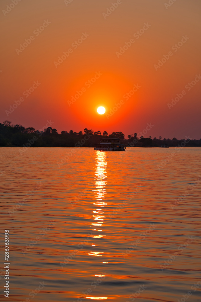 Zambezi river sunset, Zimbabwe, Africa