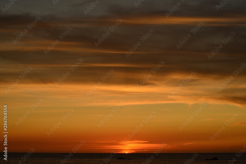 Summer sunset, Jersey, U.K. Beautiful sky over St Ouen.