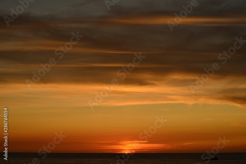 Summer sunset  Jersey  U.K. Beautiful sky over St Ouen.