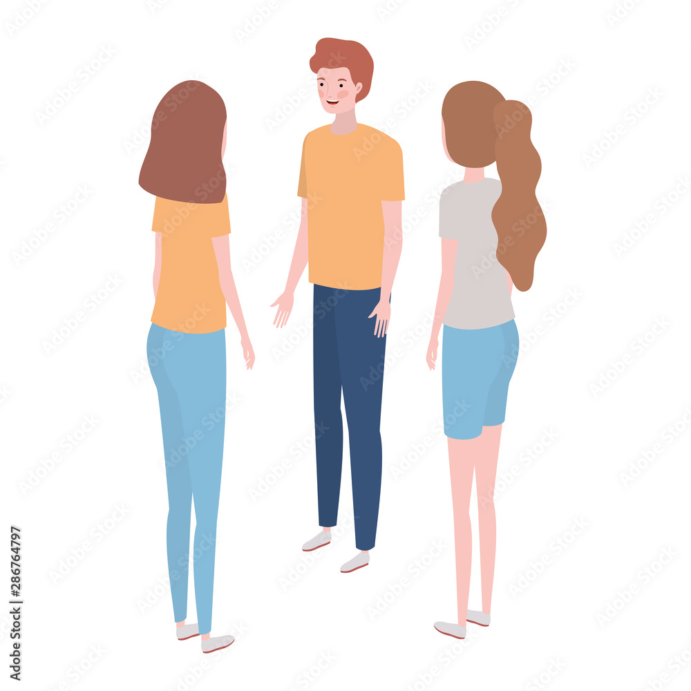 Fototapeta premium group of people standing on white background