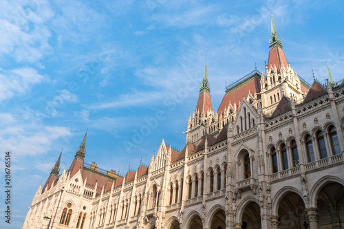 Beautiful view of Budapest parliament against the sky, Hungary. © k_samurkas